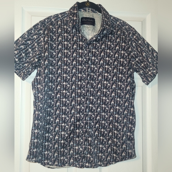 Robert Graham Modern Americana Camp Shirt Size Medium Tailored Fit Black - Picture 10 of 10